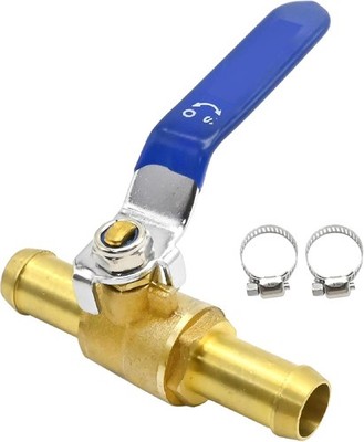 MDEOOSKY 5/8 Inch Brass Hose Barb Ball Valve Kit, Heater Hose Shut Off Valve, Ca