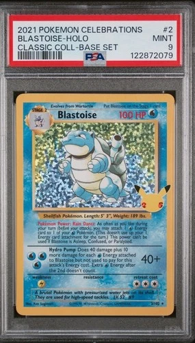 2021 POKEMON CELEBRATIONS CLASSIC COLLECTION #2 BLASTOISE-HOLO PSA 9