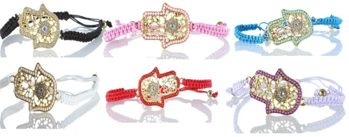 Hamsa HAND Fatima Armband Perle CUFF STRING Evil Eye Success HOLYLAND Good Luck