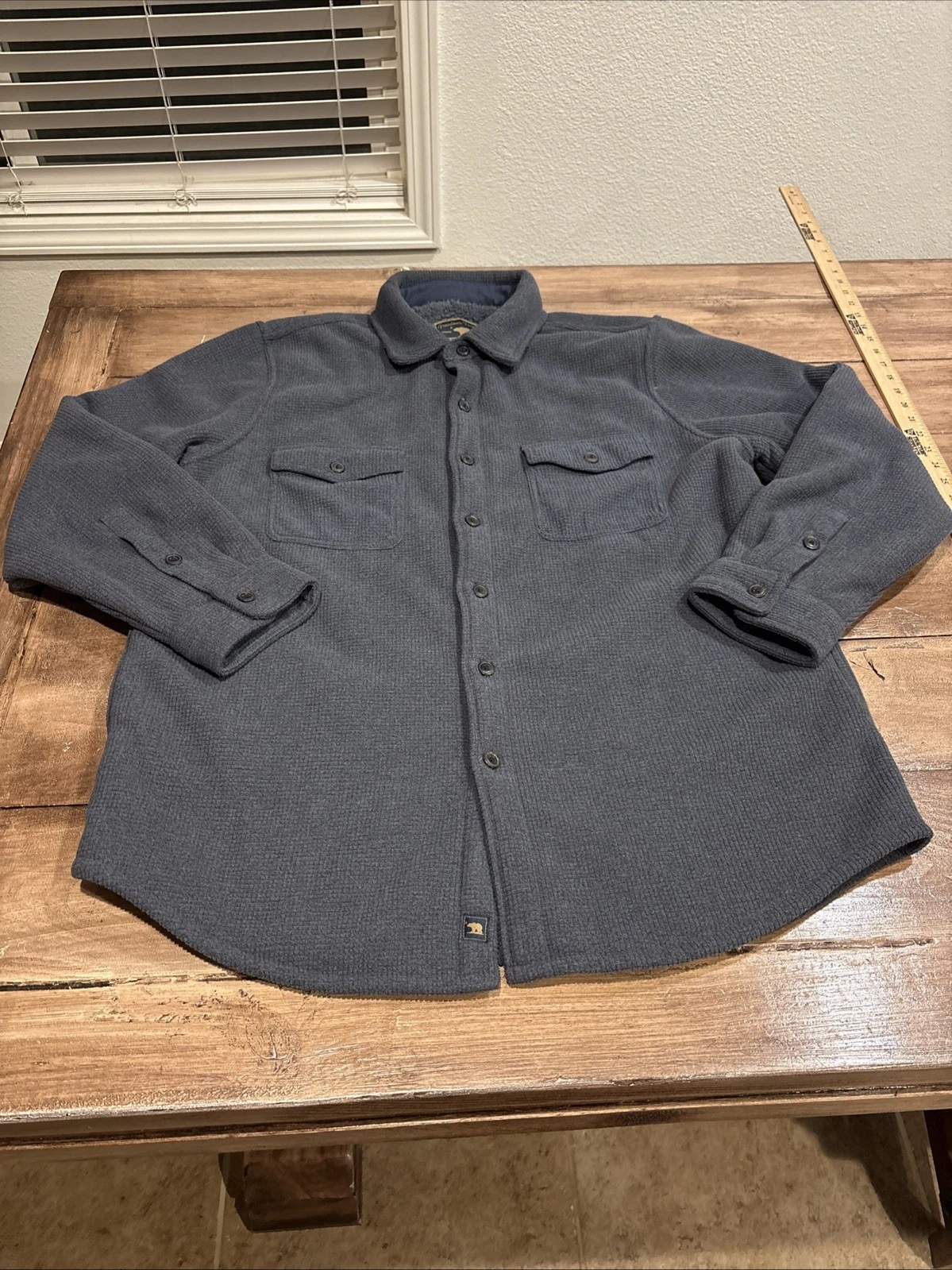 Freedom Foundry Shacket Men’s XLarge Chamois Shirt Long Sleeve Blue Sherpa