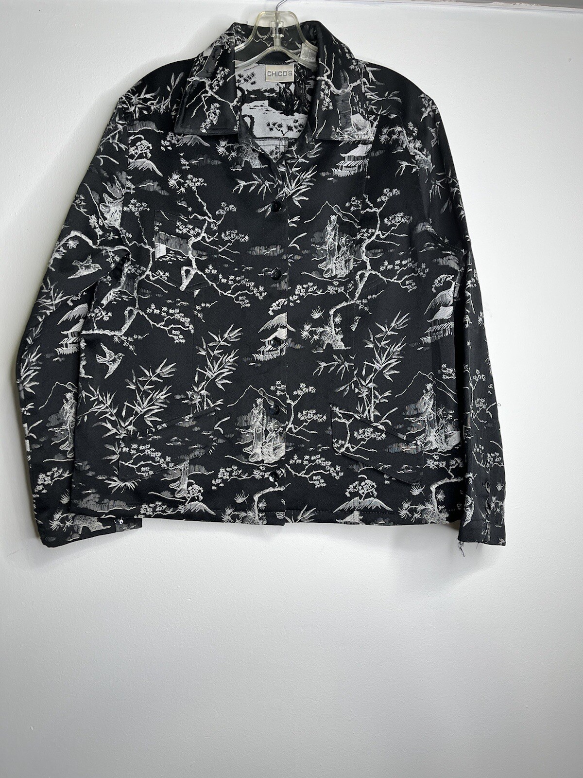 Chicos Jacket Women's Large Snap Button Blazer Ja… - image 1