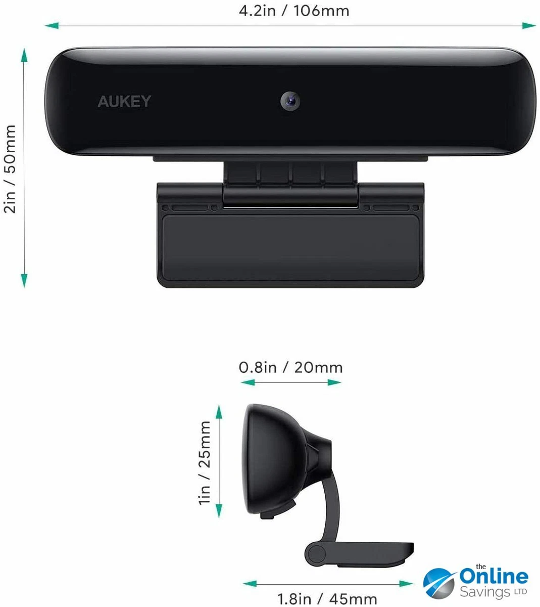 AUKEY Full HD Webcam, PC-W1 1080p Live Streaming Camera, Desktop or Laptop  / USB