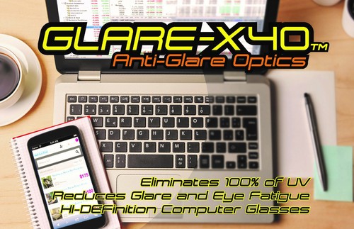 GLARE-X40 ANTI-GLARE Computer Reader Reduce Eye Fatigue Round Eye Tortoise - Picture 3 of 8