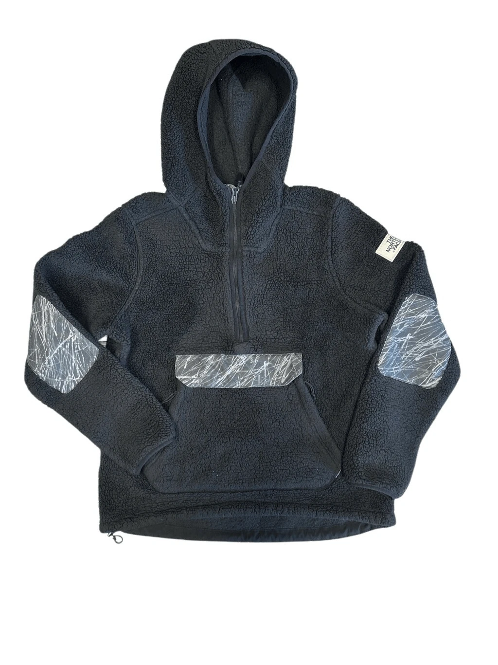 The North Face Women’s Medium Campshire Hoodie Black 1/4 Zip Sherpa Pullover