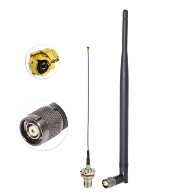 WiFi 2,4GHz 7dBi RP-TNC Omni Antenne, 15cm IPX IPEX U.FL zu RP-TNC Kabel