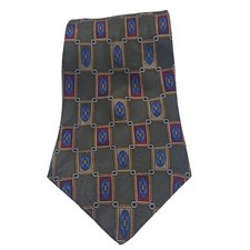 Adolfo Couture Italian Silk Tie Olive, Blue, Red