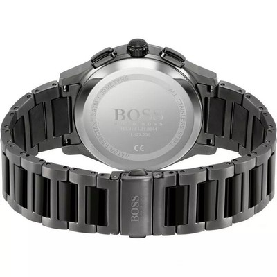BOSS MENS WATCH STAINLESS STEEL BLACK BRACELET WITH BLACK DIAL 