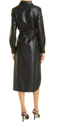 green emerald velvet dress Sleeveless Knit Faux Leather Midi Dress | Labasa