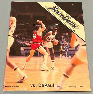 Notre Dame vs DePaul Basketball Game Program Magazine 1983-84 Ken Barlow
