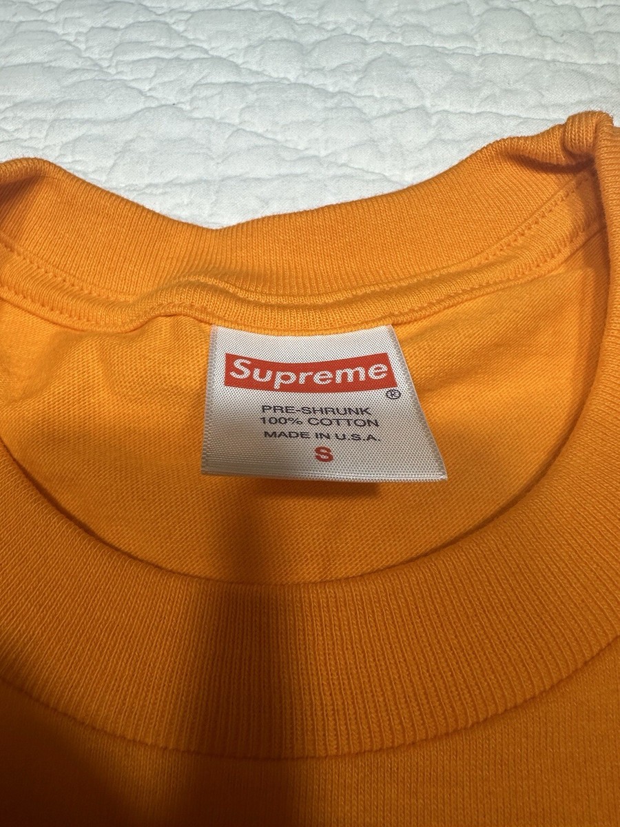 SUPREME Pinline Logo Tee Short Sleeve Top in Orange T-Shirt