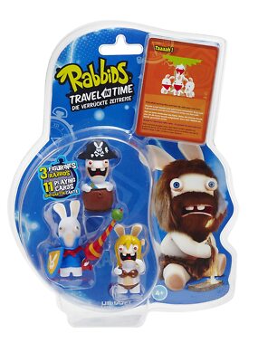 Ubisoft- Rabbids - Die Verrückte Zeitreise - 3-Pack - 3 Figuren + 11 Karten - v1