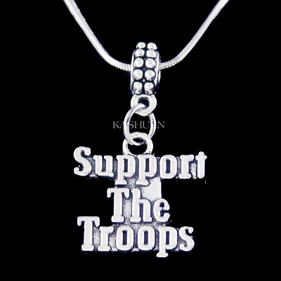 Charm Necklace Army Mom Pandora Charm Support The Troops Military