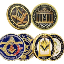 Masonic Freemason Challenge Coin Collectable Mason Symbols Commemorative Coin