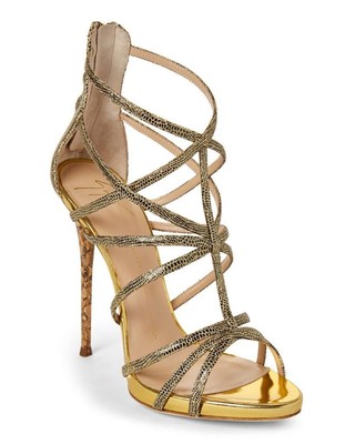 gold cage sandals