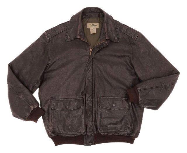 Vintage LL BEAN Leather Flight Jacket L Large Tall Mens Flying Tiger A