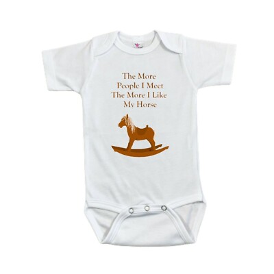 The More People I Meet The More I Like My Horse Baby Bodysuit - Size 0-3 M