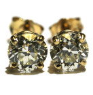 GIA Certified 14k yellow gold 1.81ct european round diamond earrrings natural — photo 1