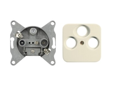 TV SAT DOSE Antennendose + Abdeckung passend zu Busch Jäger Duro2000 SI cremews