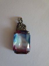 JUGENDSTIL ANHÄNGER RHEINKIESEL KETTENANHÄNGER BERGKRISTALL