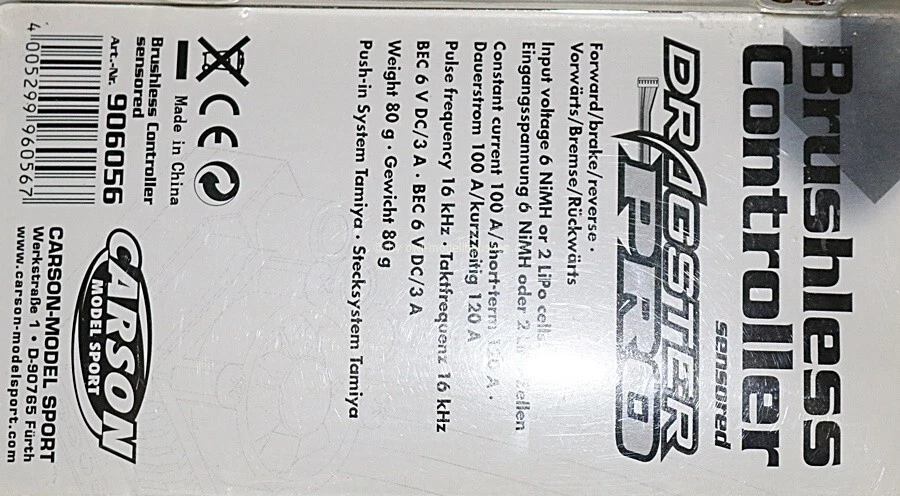 Carson 906056 | Dragster Brushless-Controller sensord Pro - Bild 3 von 3