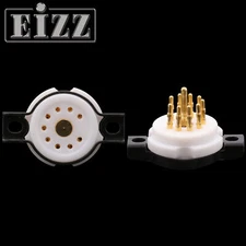 EIZZ 9pin Teflon Tube Socket For 12AX7 6DJ8 6922 ECC88 EL84 6BQ5 12BH7 EF86 2PCS