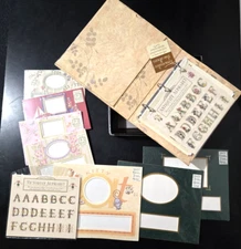 NEW K & Company Frame A Name Antiquity Album w/ Stickers Letters and Mat Frames