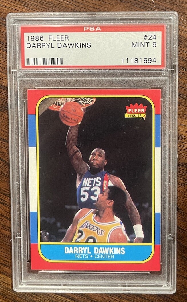 1986 FLEER BASKETBALL #24 DARRYL DAWKINS PSA 9 MINT