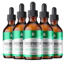 (5 Pack) Gluco Freedom Blood Support Supplement GlucoFreedom Drops