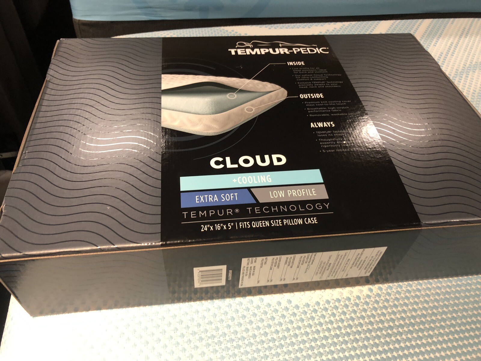 New TempurPedic Adapt Cloud Cooling Pillow, Low Profile White