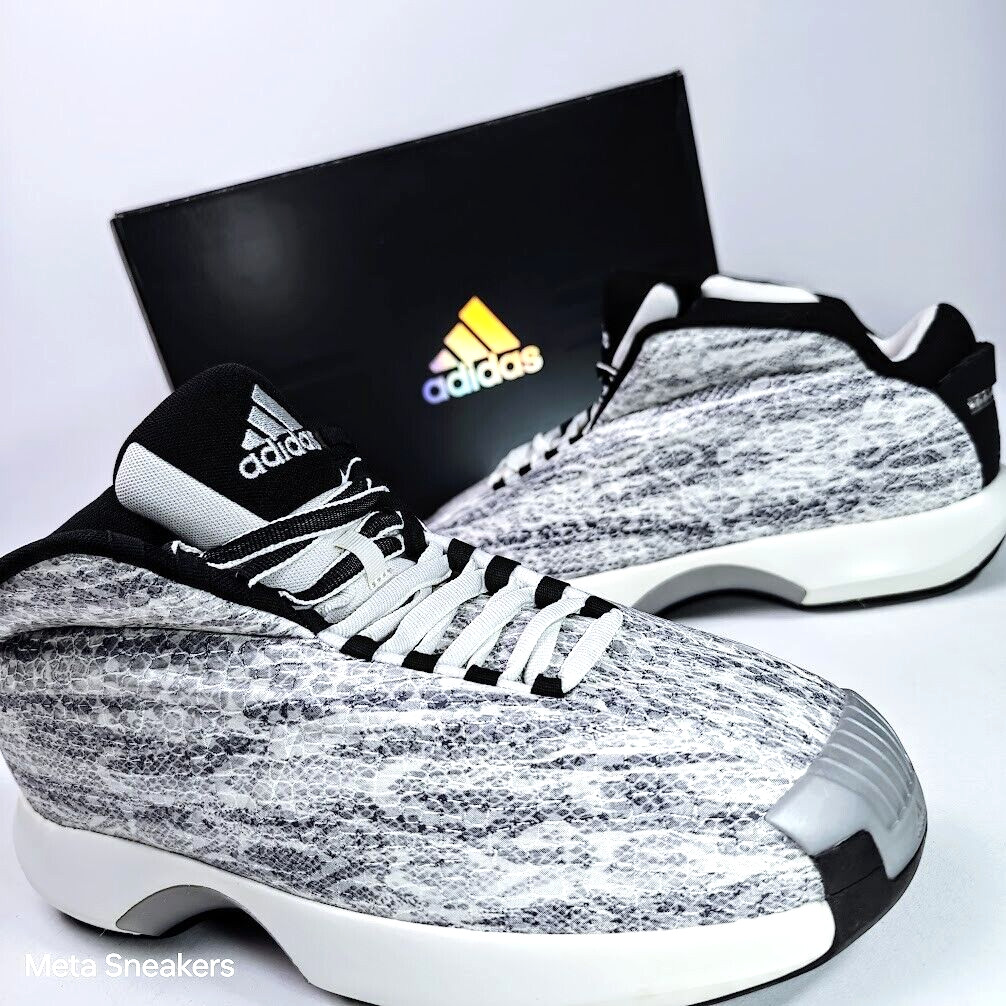 Adidas US 11.5 Men's Off White Black Silver Snakeskin Retro Crazy 1 - GY2405 NIB