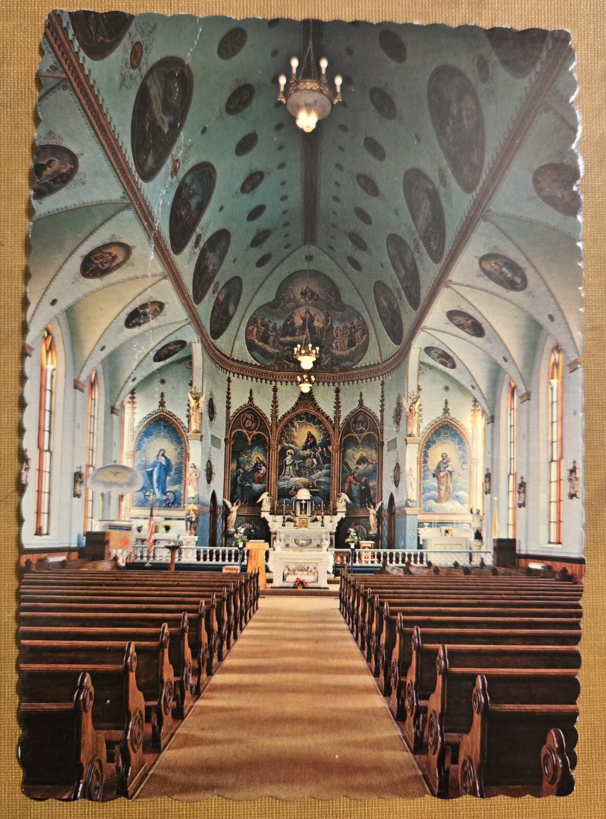 VintageUnusedPostcard AS IS. Ignatius Mission Interior Sanctuary Montana 124