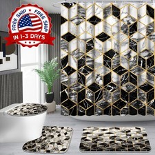 Juego De 4 Cortinas De Ducha De Ba o M rmol De Panal Completo Cortinas Alfombras