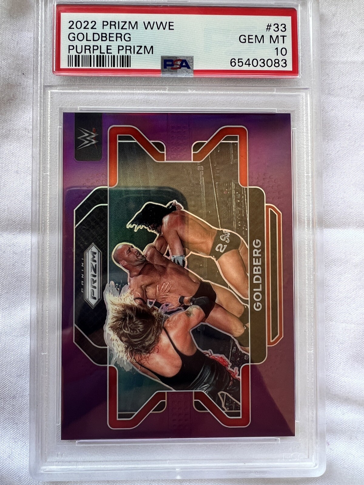 1/149 GOLDBERG 2022 PANINI WWE PURPLE PRIZM PSA 10 GEM Wcw Wrestling Graded