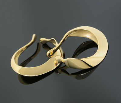 Vintage Authentic Tiffany & Co 18k Yellow Gold Peretti Lily Lobe