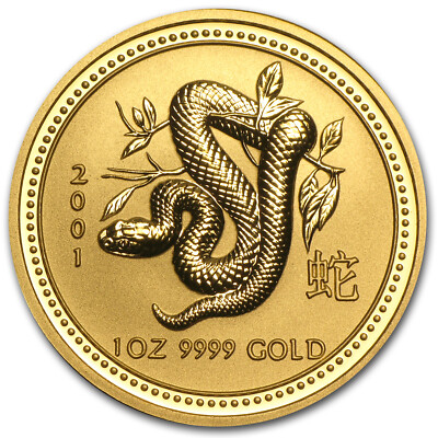 2001 Australia 1 oz Gold Lunar Snake BU (Series I) | eBay