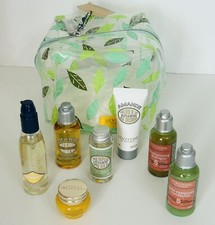 L Occitane En Provence Luxury Gift Set 7 Piece Travel Size Cosmetic Bag Almond