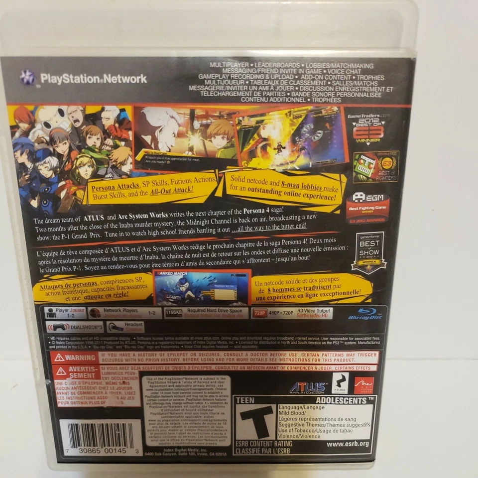 Persona 4 Arena disc  Case and box no  Manual included,  - Image 4 of 4