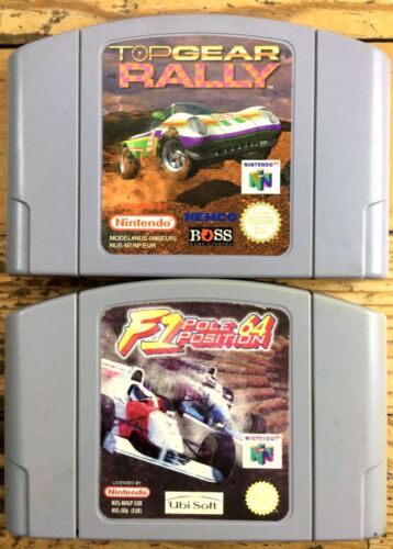LOT 2 CARTOUCHES TOP GEAR RALLY & F1 POLE POSITION NINTENDO 64 N64 PAL EURO JEUX - Afbeelding 1 van 3