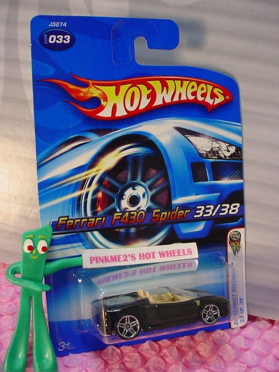 Hot Wheels Ferrari セット 2006 Hot Wheels FERRARI F430 SPIDER Convertible #033☆black;pr5