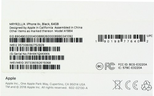 Apple iPhone XR 64GB - EMPTY BOX - NO PHONE - with Accessories and Manual - 第 6/6 張圖片