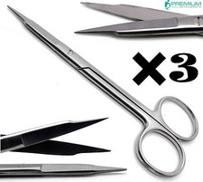 3  Steven Tenotomy Scissors 5.25" Straight Sharp Tip 1.8" Surgical Instruments