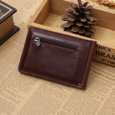 New Fashion Small Mini Leather Men wallet Zipper coin pocket Card