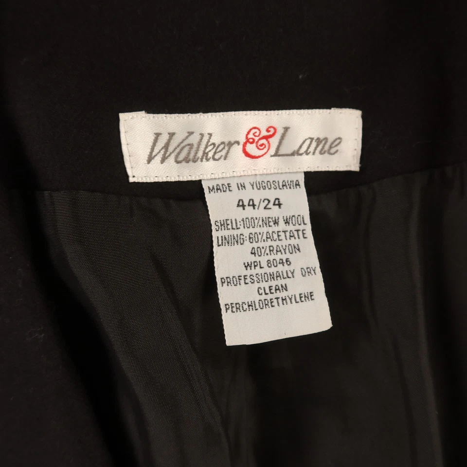 Chaqueta Walker & Lane de Colección para Mujer 24 Negra 100% Lana Sarga Worsted Yugoslavia Foto 3 de 4