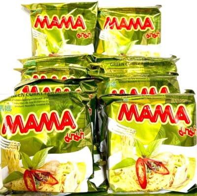 Mama Green Curry Instant Noodles 1.94 oz x 10 Packs ~ US SELLER~04