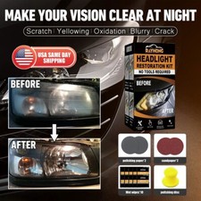Ceramic Car Headlight Restoration Cleaner  Kit Scratch Renovation Tool 3 Steps