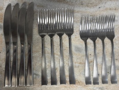 Arden Satin Stainless by Cambridge Silver Satin, Plain, Wide Flat Tip 12pc set