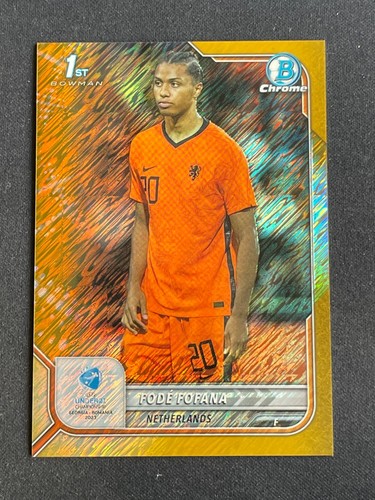 Fode Fofana 2022 Bowman Chrome Road to UEFA Under 21 Gold Shimmer 49/50 #71