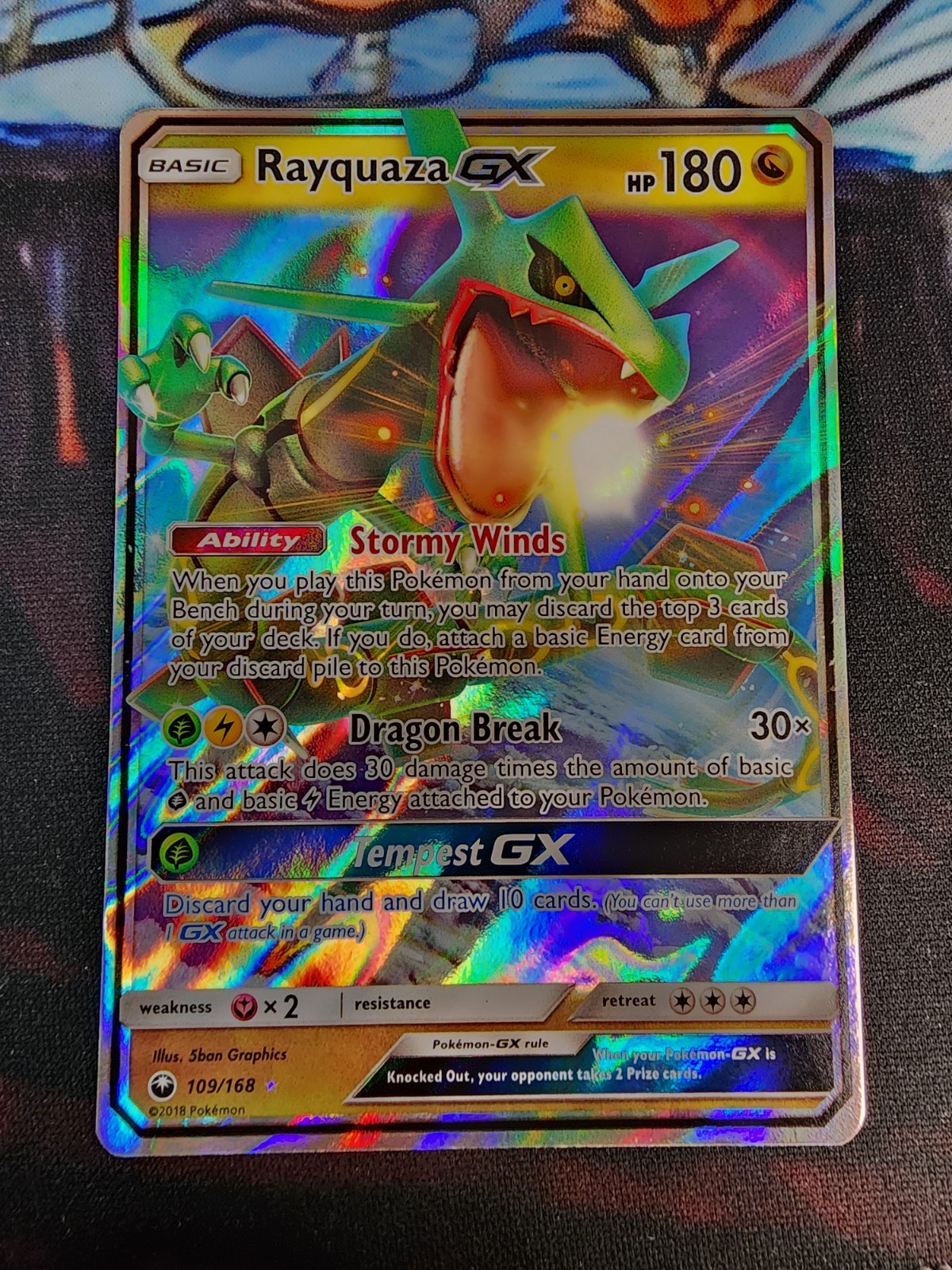 Pokémon Rayquaza GX Holo Card 109/168 Sm-Celestial Storm NM