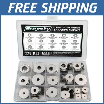 #ad #ad 225 Piece Set of Stainless Steel Fender Washers $41.39