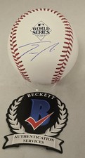 Josh Smith Signed 23 World Series Official Baseball Texas Rangers Beckett Auto 